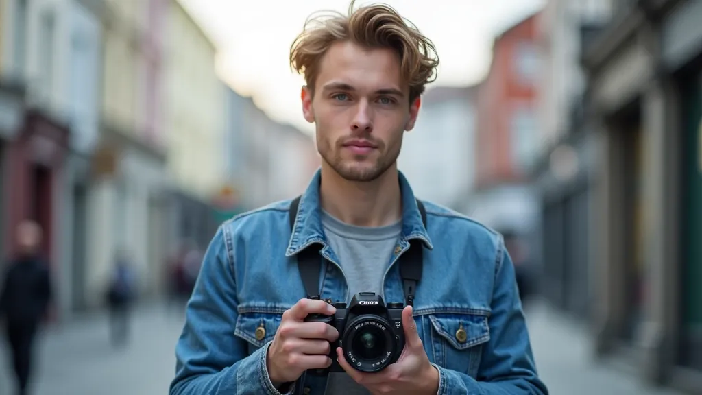 Person in studio setting learning digital photography techniques